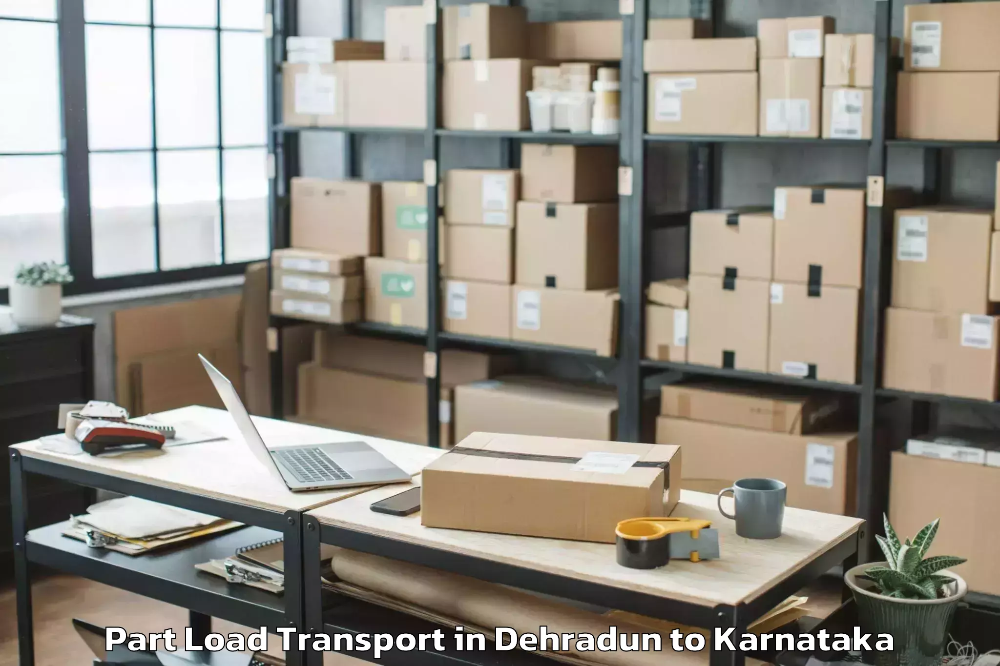 Reliable Dehradun to Harpanahalli Part Load Transport